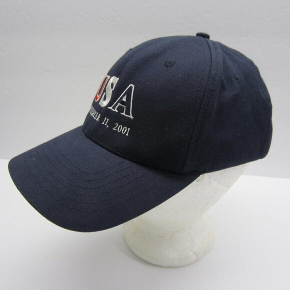 USA September 11,2001 NU-FITHat,Men's S-M, Fitted ,Embroidered, dark navy blue - Picture 5 of 10